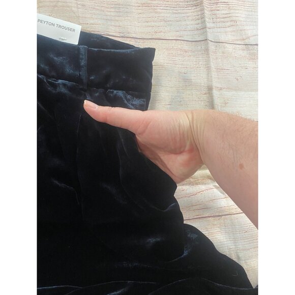 NWT Loft Women's Black Velvet The Peyton Trouser Casual Pants - 16 Tall - Picture 15 of 16